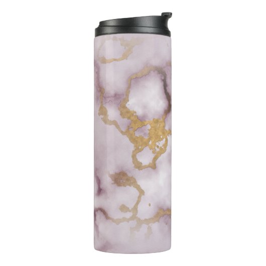 Golden Vein Marble  Blush Aura Thermal Tumbler Thermosbeker (Gedraaid links)