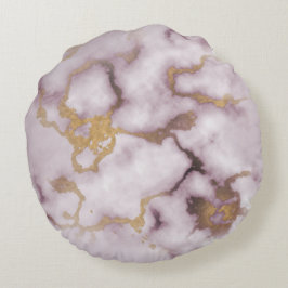 Golden Vein Marble  Blush Aura  Throw Pillows Rond Kussen