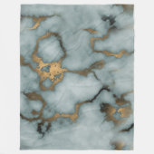 Golden Vein Marble Ocean Mist Fleece Blanket (Voorkant)