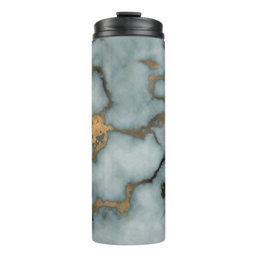Golden Vein Marble  Ocean Mist Thermal Tumbler Thermosbeker (Voorkant)