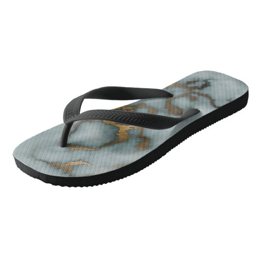 Golden Vein Marble Ocean Mist Women's Flops Teenslippers (Schuin)