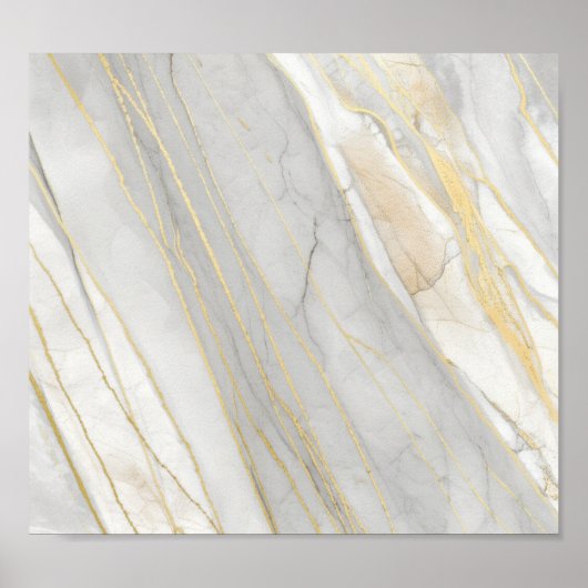 Golden Veined Carrara Marble Texture Poster (Voorkant)