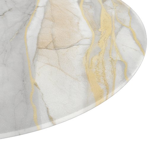 Golden Veined Carrara Marble Texture Snijplank (Hoek)