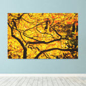 Golden veins in het najaar canvas afdruk (Insitu (Houten vloer))