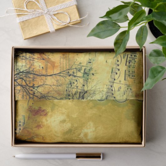 Golden  vel muziekpapier tissuepapier (Geschenk)