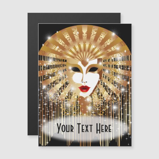 Golden Venice Carnival Party Masker (Voorkant / Achterkant)