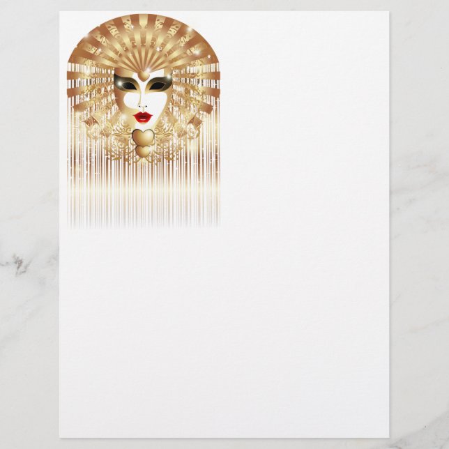 Golden Venice Carnival Party Masker (Voorkant)