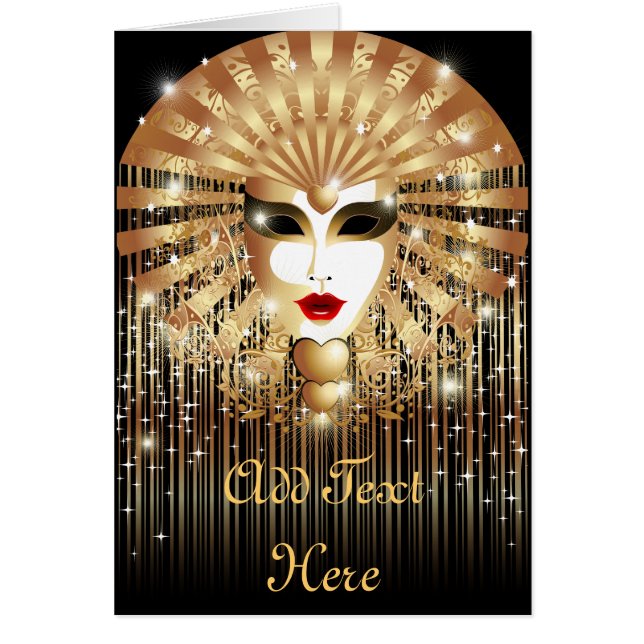 Golden Venice Carnival Party Masker (Voorkant)