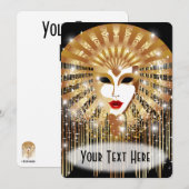 Golden Venice Carnival Party Masker (Voorkant / Achterkant)