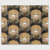 Golden Venice Carnival Party Masker Cadeaupapier (Vlak)