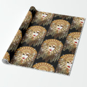 Golden Venice Carnival Party Masker Cadeaupapier (Uitgerold)