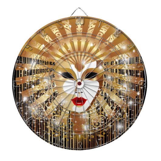 Golden Venice Carnival Party Masker Dartbord (Voorkant)