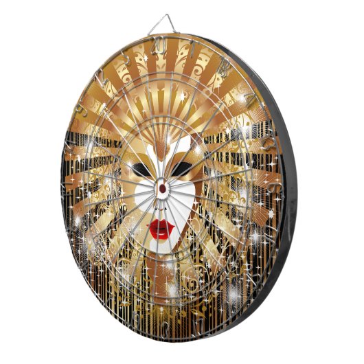 Golden Venice Carnival Party Masker Dartbord (Voorkant Rechts)