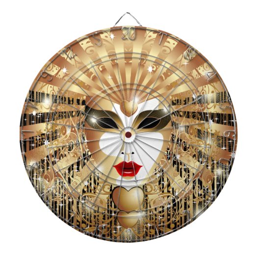 Golden Venice Carnival Party Masker Dartbord (Voorkant)