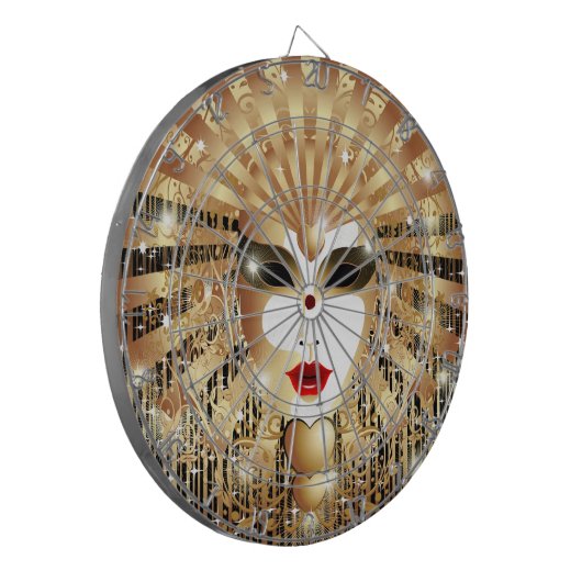 Golden Venice Carnival Party Masker Dartbord (Voorkant Links)