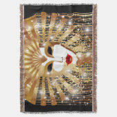 Golden Venice Carnival Party Masker Deken (Voorkant Verticaal)