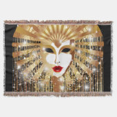 Golden Venice Carnival Party Masker Deken (Voorkant)