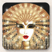 Golden Venice Carnival Party Masker Drankjes Onderzetter (Voorkant)