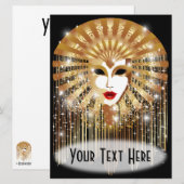 Golden Venice Carnival Party Masker Feestdagenkaart (Voorkant / Achterkant)