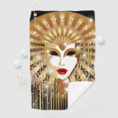 Golden Venice Carnival Party Masker Golfhanddoek (Insitu)