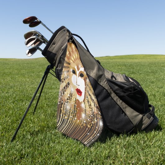 Golden Venice Carnival Party Masker Golfhanddoek (Groen)