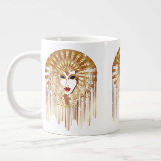 Golden Venice Carnival Party Masker Grote Koffiekop (Links)