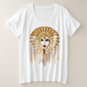 Golden Venice Carnival Party Masker Grote Maat T-shirt