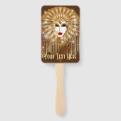 Golden Venice Carnival Party Masker Handwaaier (Achterkant)