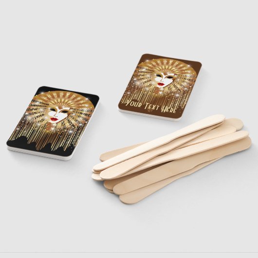 Golden Venice Carnival Party Masker Handwaaier (Niet-gemonteerd)