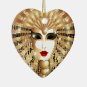 Golden Venice Carnival Party Masker Keramisch Ornament (Rechts)