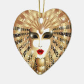 Golden Venice Carnival Party Masker Keramisch Ornament (Links)