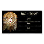 Golden Venice Carnival Party Masker Magnetisch Visitekaartje (Voorkant)