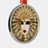 Golden Venice Carnival Party Masker Metalen Ornament (Rechts)