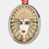 Golden Venice Carnival Party Masker Metalen Ornament (Links)