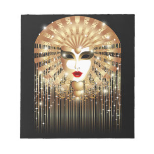 Golden Venice Carnival Party Masker Notitieblok