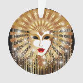 Golden Venice Carnival Party Masker Ornament (voorkant)