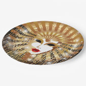 Golden Venice Carnival Party Masker Papieren Bordje (Gekanteld)
