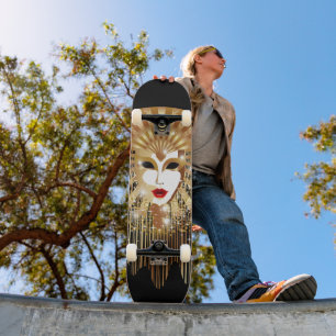 Golden Venice Carnival Party Masker Persoonlijk Skateboard