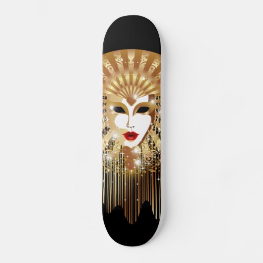 Golden Venice Carnival Party Masker Persoonlijk Skateboard (Voorkant)