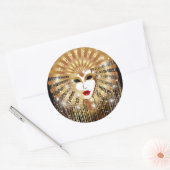 Golden Venice Carnival Party Masker Ronde Sticker (Envelop)
