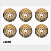 Golden Venice Carnival Party Masker Ronde Sticker (Vel)