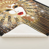 Golden Venice Carnival Party Masker Sherpa Deken (3/4)