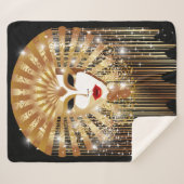 Golden Venice Carnival Party Masker Sherpa Deken (Voorkant (horizontaal))