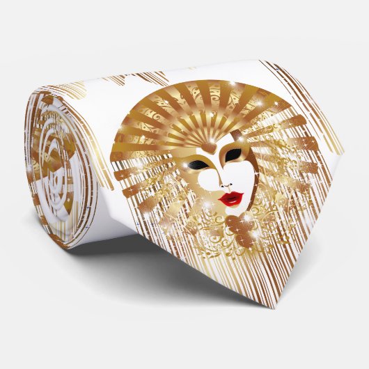Golden Venice Carnival Party Masker Stropdas (Opgerold)