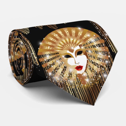 Golden Venice Carnival Party Masker Stropdas (Opgerold)