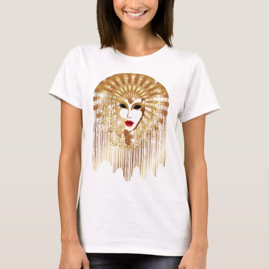Golden Venice Carnival Party Masker T-shirt (Voorkant)