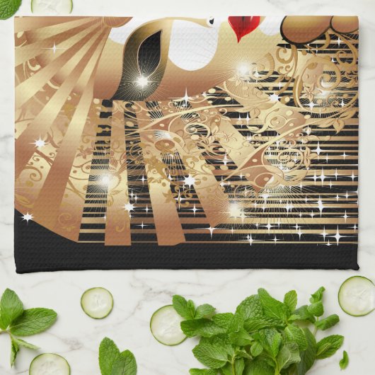 Golden Venice Carnival Party Masker Theedoek (Gevouwen)