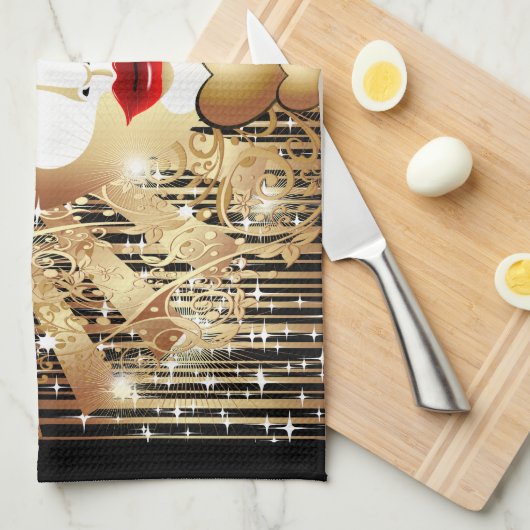 Golden Venice Carnival Party Masker Theedoek (Quarter Fold)