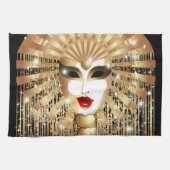 Golden Venice Carnival Party Masker Theedoek (Horizontaal)