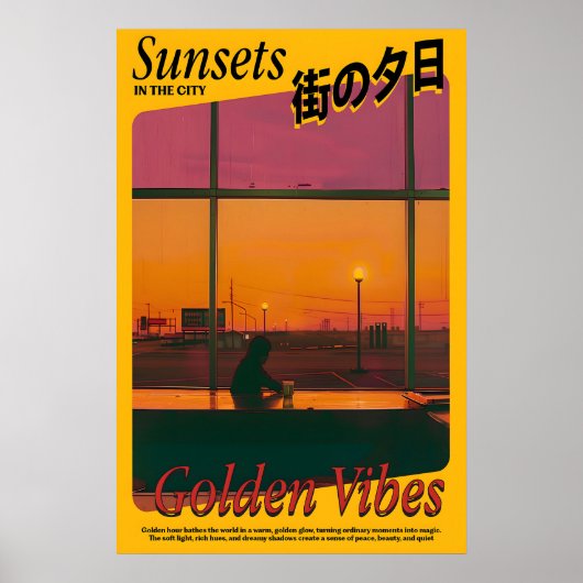 Golden Vibes Sunset Art Print Atmospheric (Voorkant)